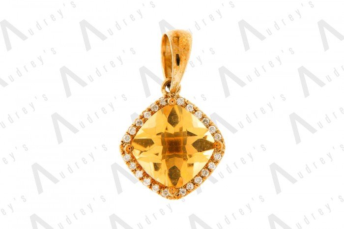 9 KARAT DIAMOND AND GEMSTONE PENDANT