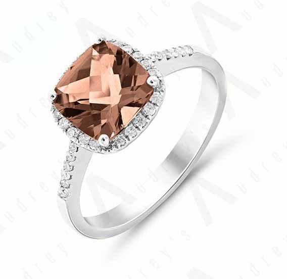9K WHITE GOLD MORGANITE RING