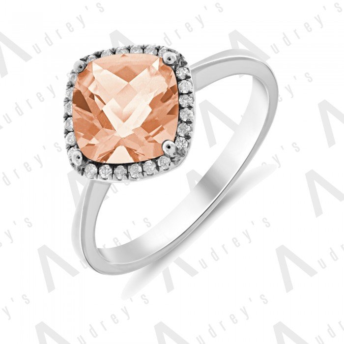 9K WHITE GOLD MORGANITE RING