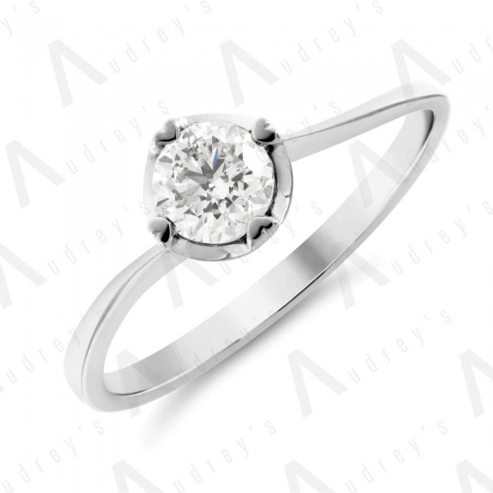 18K ROSE SOLITAIRE RING
