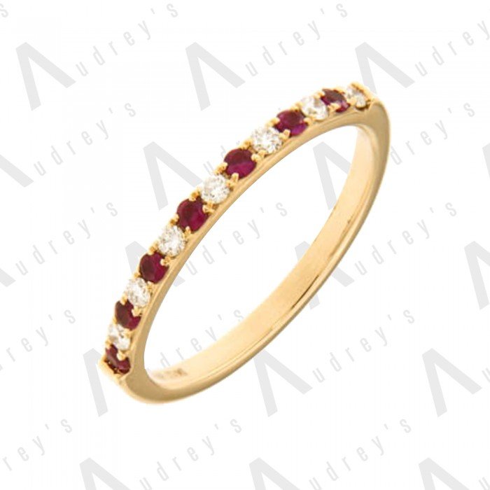 18 KARAT DIAMOND AND GEMSTONE RING