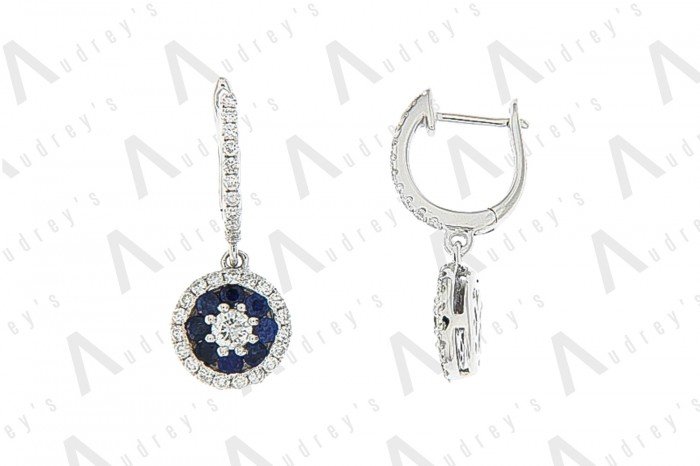 18 KARAT DIAMOND AND GEMSTONE EARRING