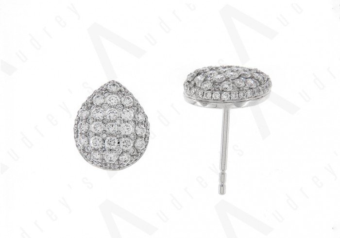 18K WHITE GOLD DIAMOND EARRING