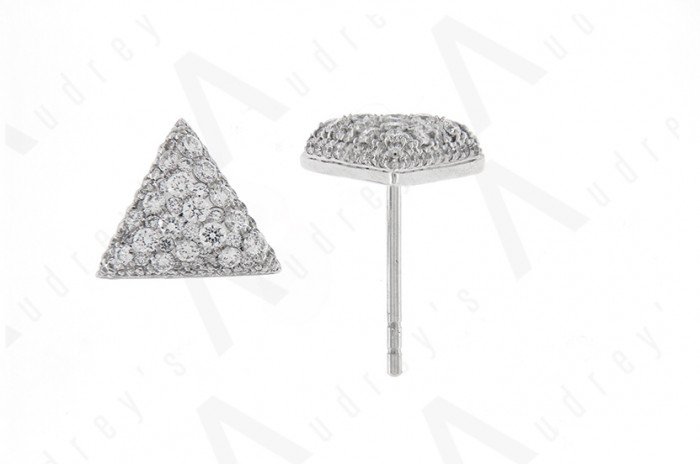 18K WHITE GOLD DIAMOND EARRING