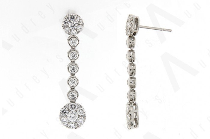 18K WHITE GOLD DIAMOND EARRING
