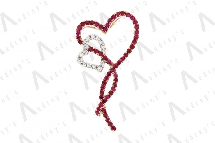 18 KARAT DIAMOND AND GEMSTONE PENDANT