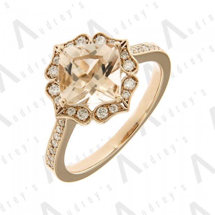 9 KARAT DIAMOND AND GEMSTONE RING