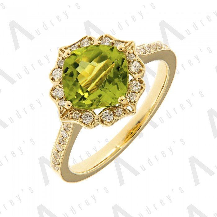 9 KARAT DIAMOND AND GEMSTONE RING