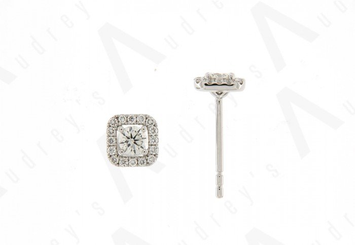 18K WHITE GOLD DIAMOND EARRING