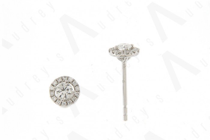 18K WHITE GOLD DIAMOND EARRING