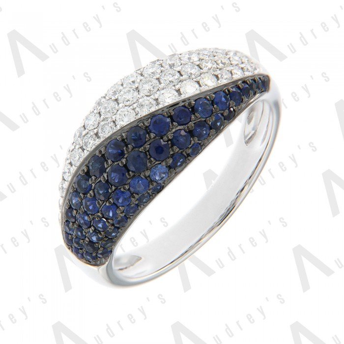 18 KARAT DIAMOND AND GEMSTONE RING