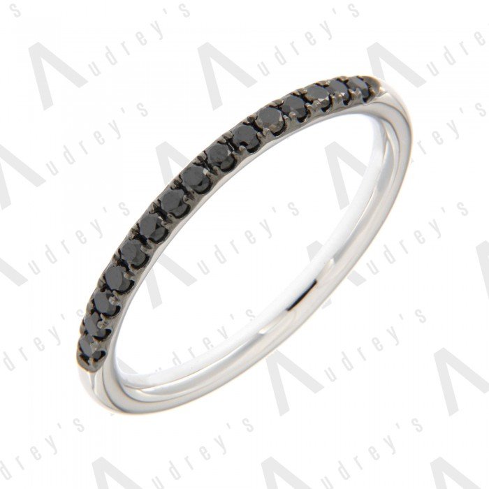 18K WHITE GOLD BLACK DIAMOND BAND