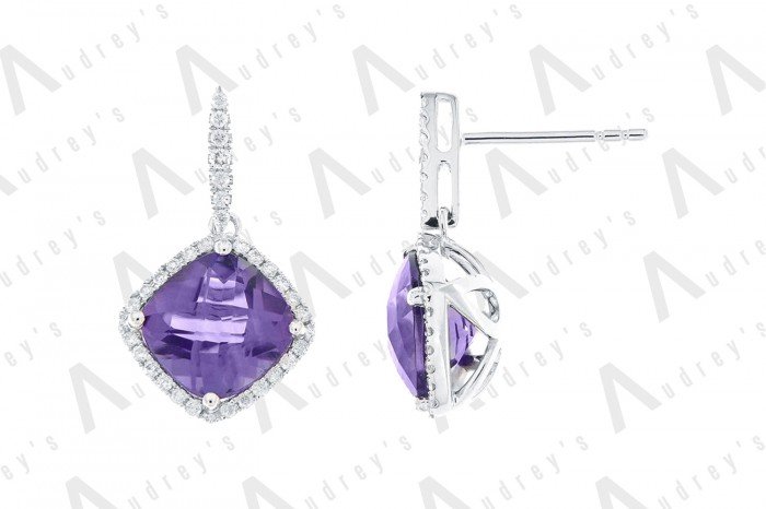18 KARAT DIAMOND AND GEMSTONE EARRING