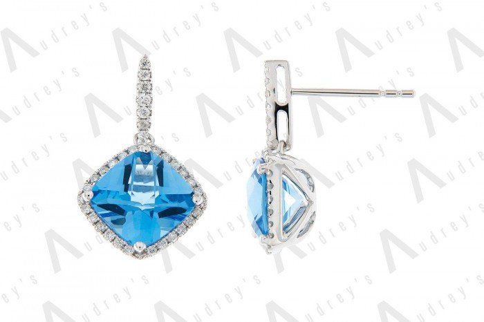 9 KARAT DIAMOND AND GEMSTONE EARRING