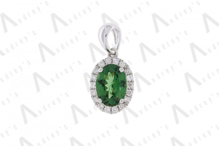 18K WHITE GOLD TSAVOLITE NECKLACE