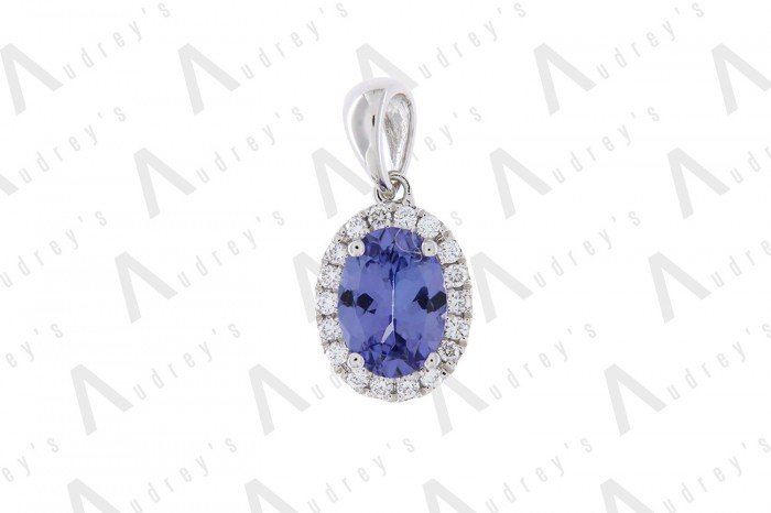 18K WHITE GOLD TANZANITE NECKLACE
