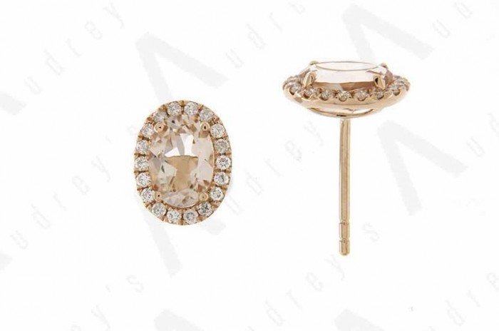 18K ROSE GOLD MORGANITE EARRING