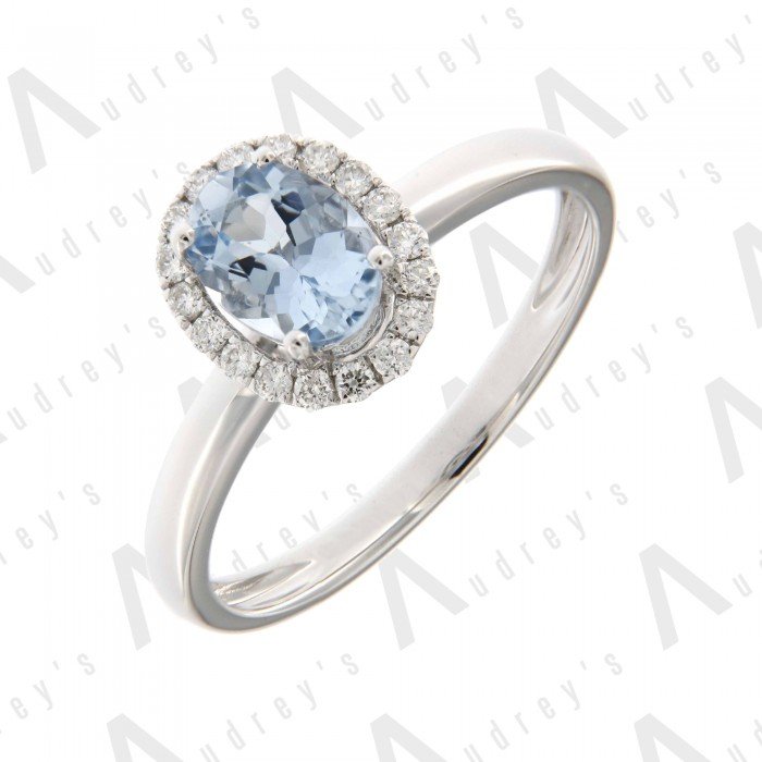 18K WHITE GOLD AQUAMARINE RING