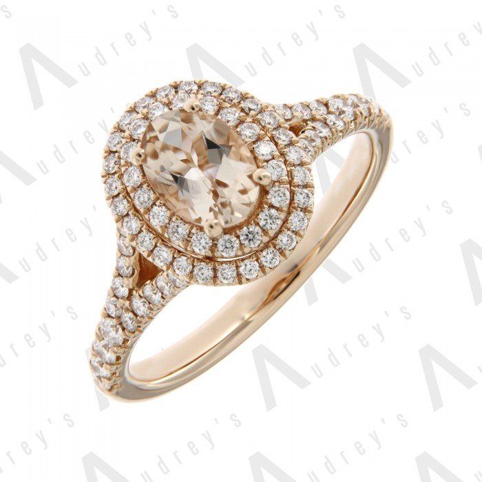 18K ROSE GOLD MORGANITE RING