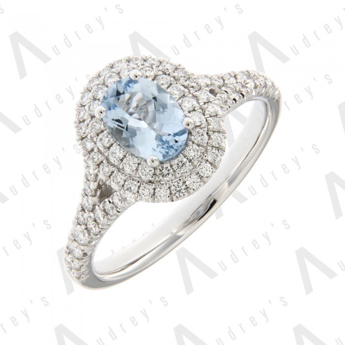 18K WHITE GOLD AQUAMARINE RING