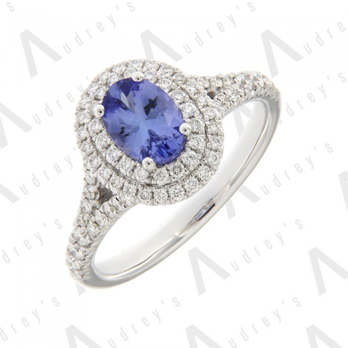 18K WHITE GOLD TANZANITE RING