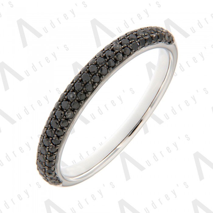 18K WHITE GOLD BLACK DIAMOND BAND