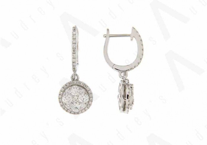 18K WHITE GOLD ILLUSION DIAMOND EARRING
