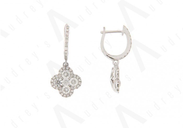 18K WHITE GOLD DIAMOND EARRING