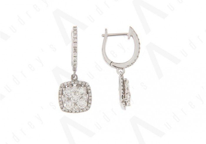 18K WHITE GOLD DIAMOND EARRING