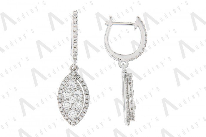 18K WHITE GOLD DIAMOND EARRING