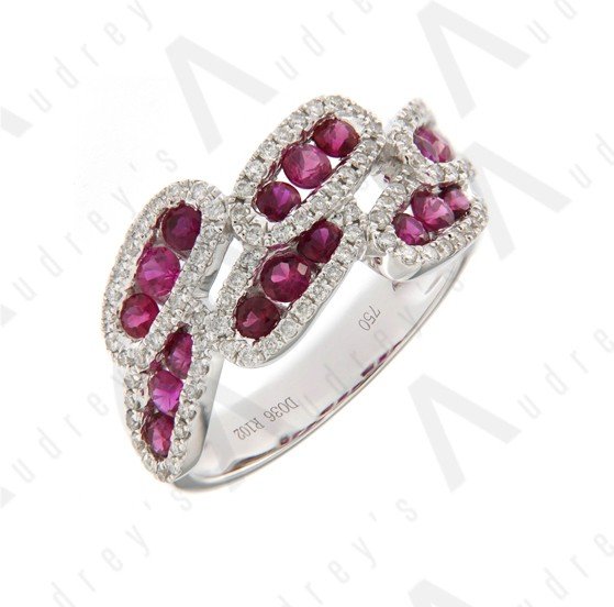 18K WHITE GOLD RUBY RING