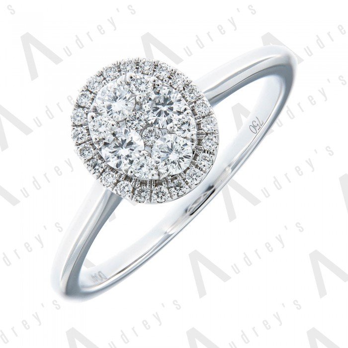 18K WHITE GOLD ILLUSION RING