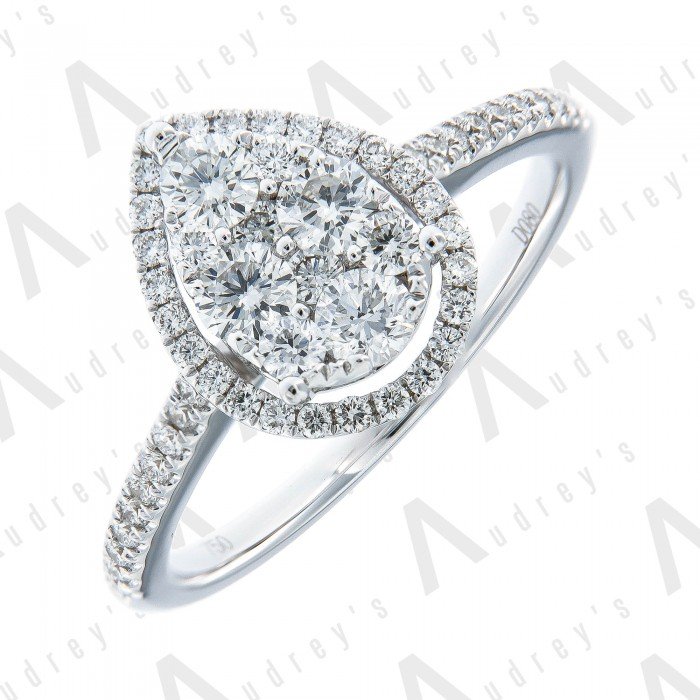 18K WHITE GOLD ILLUSION RING