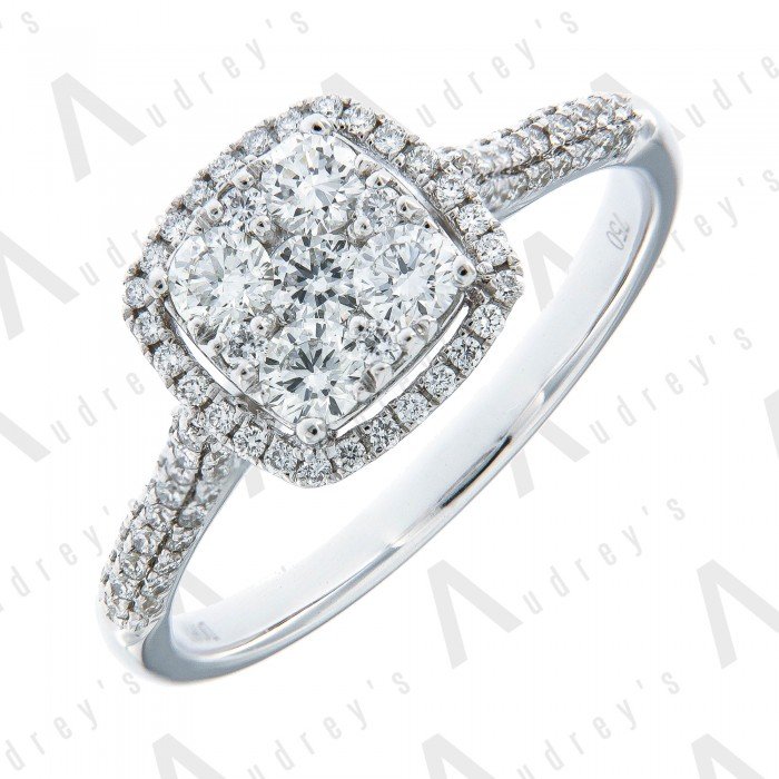 18K WHITE GOLD ILLUSION RING