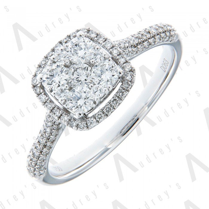 18K WHITE GOLD ILLUSION RING