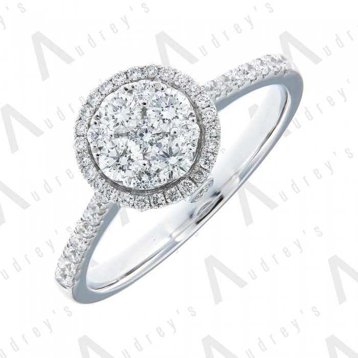 18K WHITE GOLD ILLUSION RING