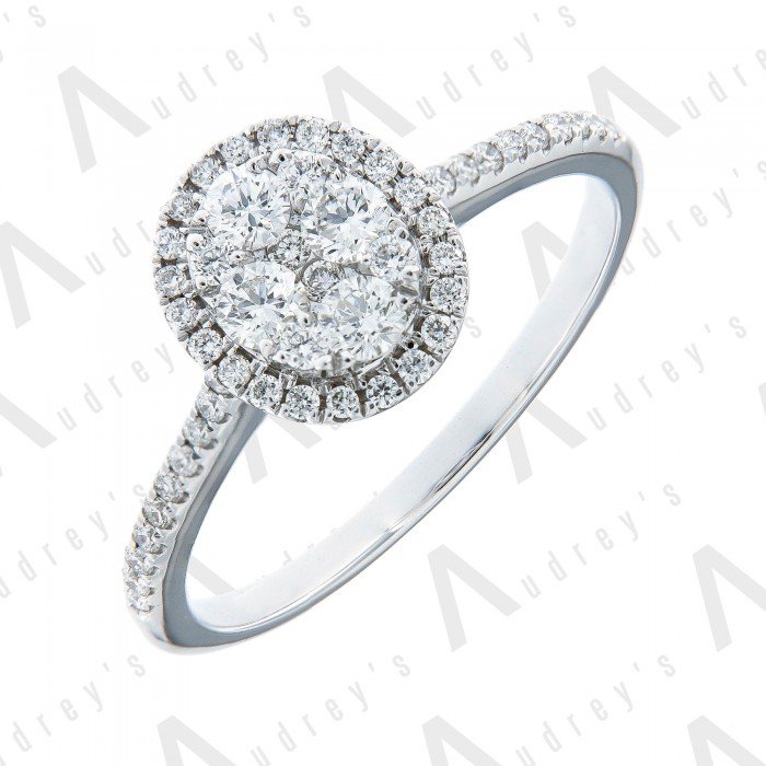 18K WHITE GOLD ILLUSION RING
