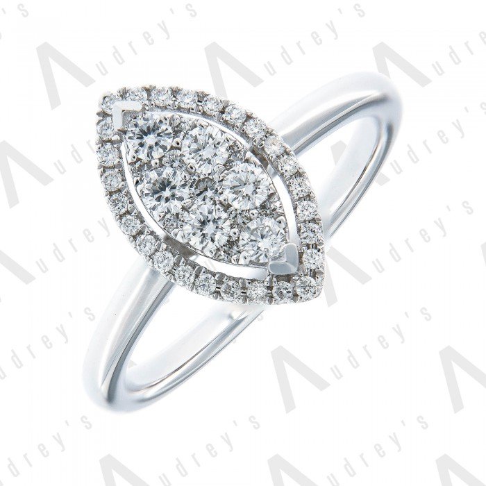 18K WHITE GOLD ILLUSION RING