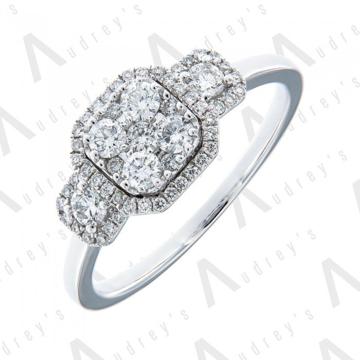 18K WHITE GOLD ILLUSION RING