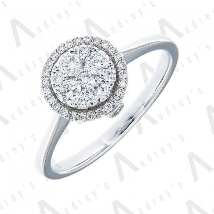 18K WHITE GOLD ILLUSION RING