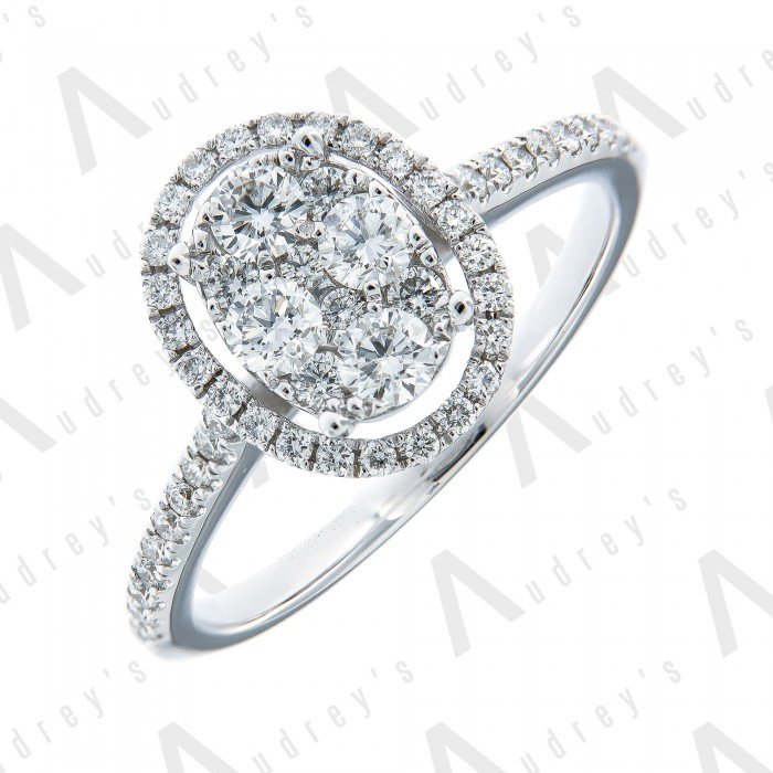 18K WHITE GOLD ILLUSION RING