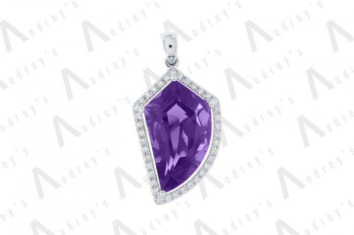 18 KARAT DIAMOND AND GEMSTONE PENDANT