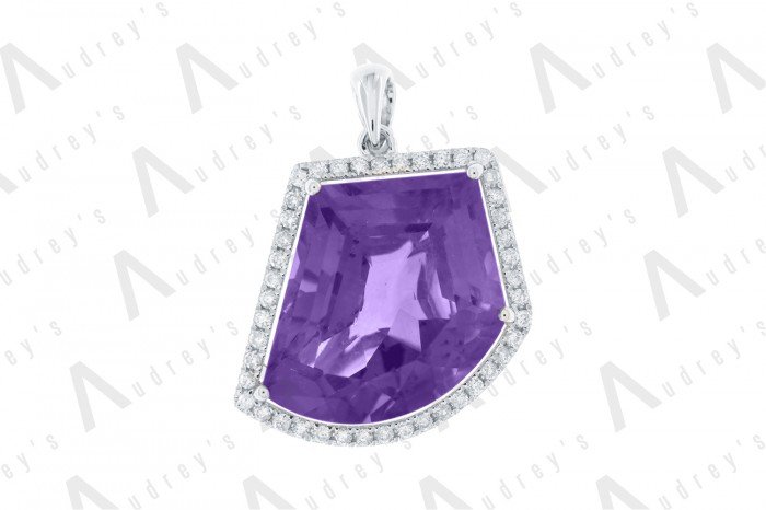 18 KARAT DIAMOND AND GEMSTONE PENDANT
