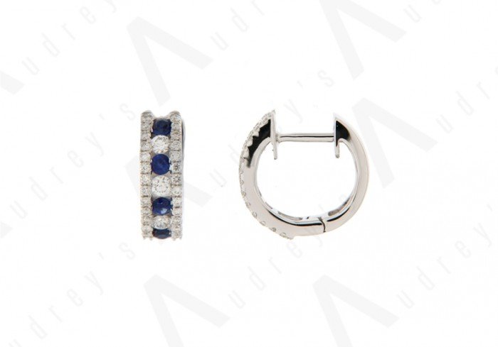 18K WHITE GOLD BLUE SAPPHIRE EARRING
