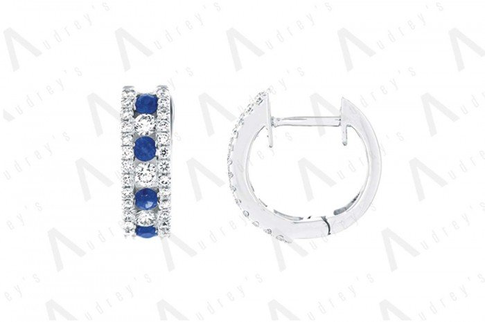 18 KARAT DIAMOND AND GEMSTONE EARRING