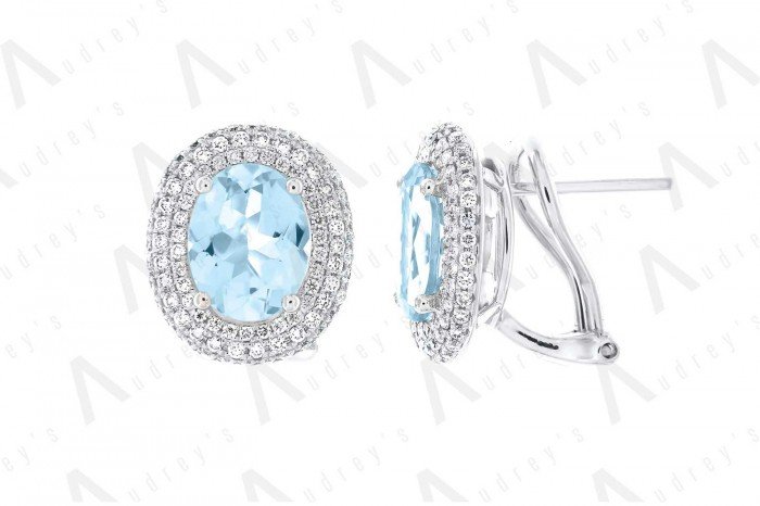 18 KARAT DIAMOND AND GEMSTONE EARRING