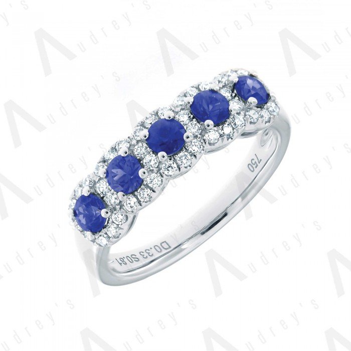 18 KARAT DIAMOND AND GEMSTONE RING
