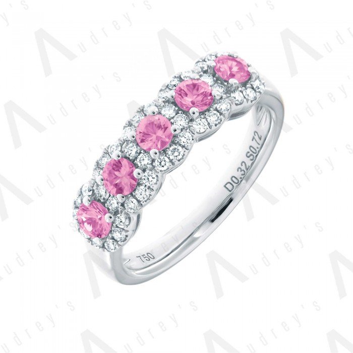 18 KARAT DIAMOND AND GEMSTONE RING