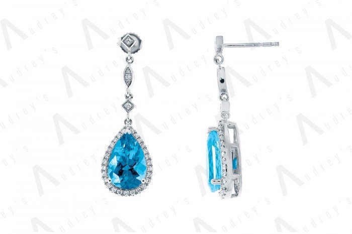 18 KARAT DIAMOND AND GEMSTONE EARRING