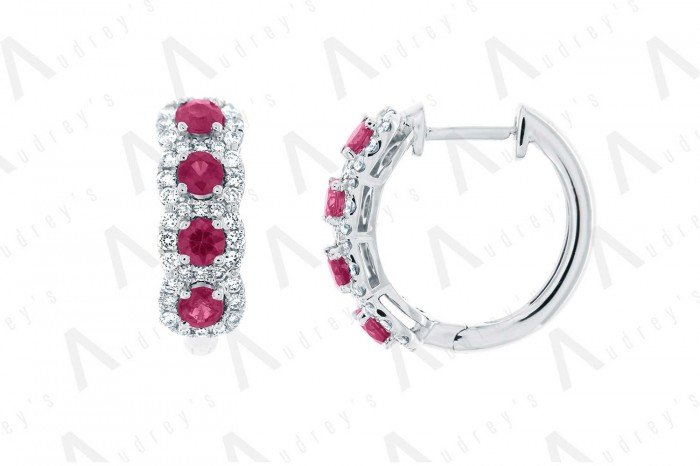 18 KARAT DIAMOND AND GEMSTONE EARRING